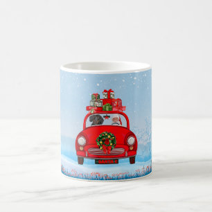 Dachshund Dog In Car With Santa Claus Coffee Mug