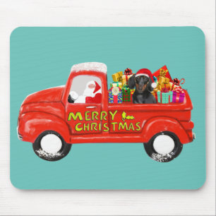 Dachshund Dog in Christmas Delivery Truck Mouse Mat
