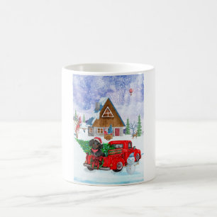 Dachshund Dog In Christmas Delivery Truck Snow Coffee Mug