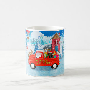 Dachshund Dog in Christmas Delivery Truck Snow Coffee Mug
