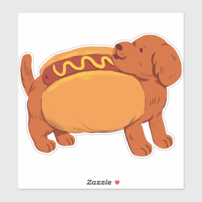 Dachshund Dog in hot dog costume Custom-Cut Vinyl  (Sheet)