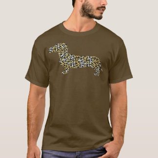 Dachshund Dog In Leopard Pattern T-Shirt