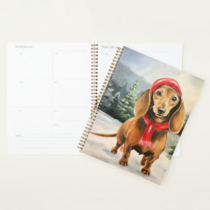 Dachshund Dog in Snow Christmas  Planner