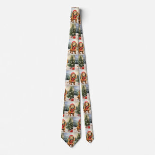 Dachshund Dog in Snow Christmas  Tie