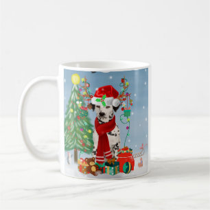 Dachshund Dog in Snow with Christmas Gifts   Coffee Mug