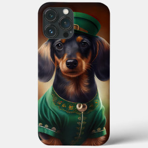 Dachshund Dog in St. Patrick's Day Dress iPhone 13 Pro Max Case