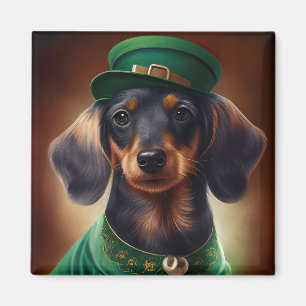 Dachshund Dog in St. Patrick's Day Dress Magnet