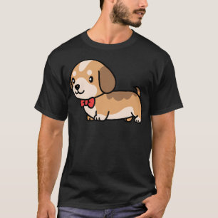 Dachshund Dog Kawaii Bow Tie Mum Dad Kids T-Shirt