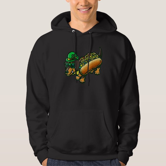 Dachshund Dog Leprechau St Patrick Day Saint Paddy Hoodie (Front)