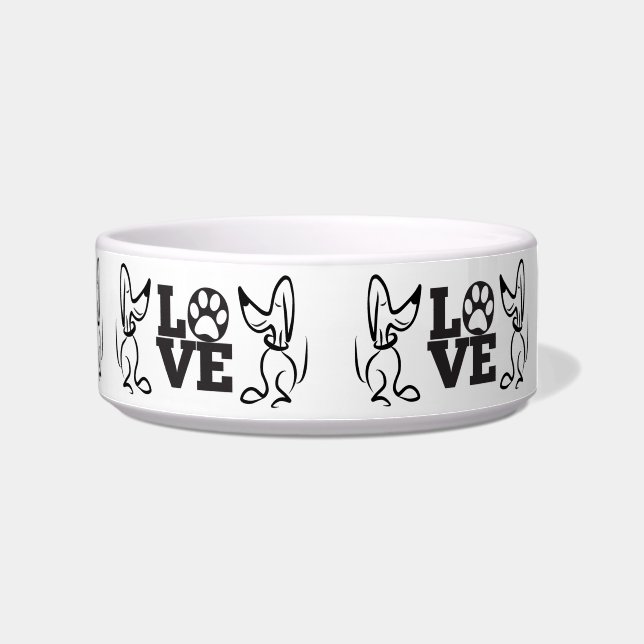 Dachshund Dog Love Pet Bowl (Right)