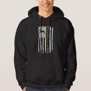 Dachshund Dog Lover Vintage Usa American Flag Hoodie