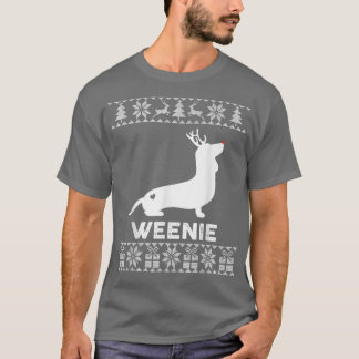 Dachshund Dog Lover Weenie Reindeer Ugly Christmas T-Shirt