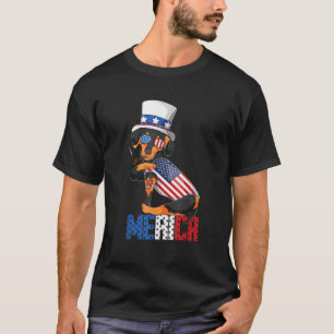 Dachshund dog Merica 4th of july usa american flag T-Shirt