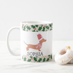 Dachshund Dog Merry Christmas  Coffee Mug