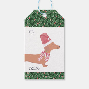 Dachshund Dog Merry Christmas Gift Tags