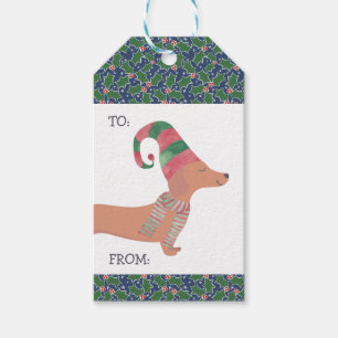 Dachshund Dog Merry Christmas  Gift Tags
