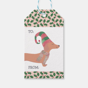 Dachshund Dog Merry Christmas Gift Tags
