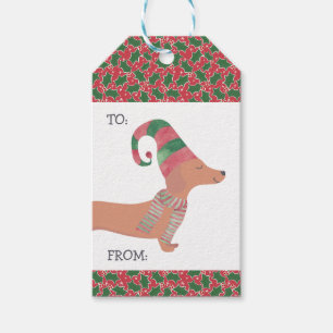 Dachshund Dog Merry Christmas Gift Tags
