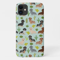 Dachshund dog mint cactus