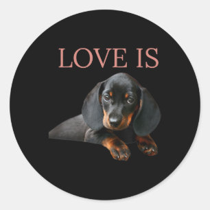 Dachshund Dog Mum Dad Men Women Kids Gift Doxie Classic Round Sticker