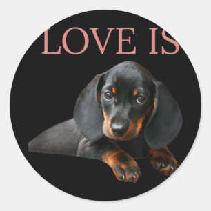 Dachshund Dog Mum Dad Men Women Kids Gift Doxie Classic Round Sticker