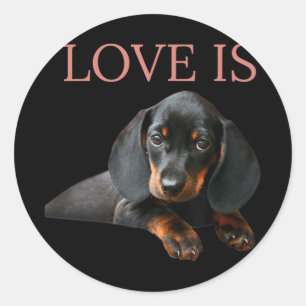 Dachshund Dog Mum Dad Men Women Kids Gift Doxie Classic Round Sticker