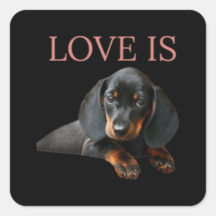 Dachshund Dog Mum Dad Men Women Kids Gift Doxie Square Sticker