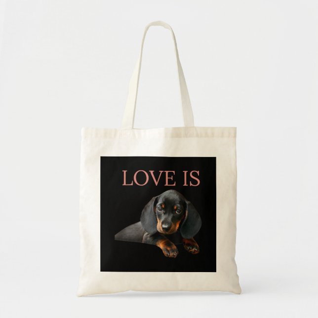 Dachshund Dog Mum Dad Men Women Kids Gift Doxie Tote Bag (Front)