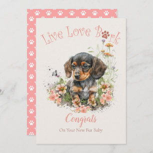 Dachshund Dog Mum Floral Adoption Card