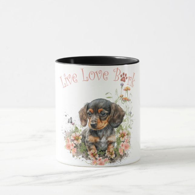 Dachshund Dog Mum Floral Mug (Center)