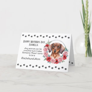 Dachshund Dog Mum Florals Mother's Day Verse Holiday Card