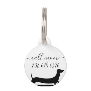 Dachshund dog name phone call pet tag