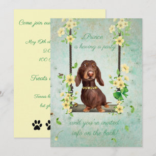 Dachshund Dog Party Invitation