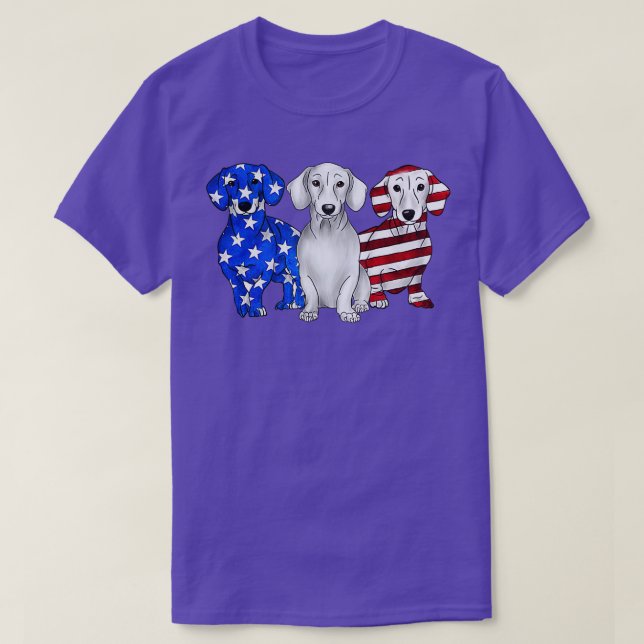 dachshund dog patriot happy independece gift  T-Shirt (Design Front)