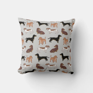 Dachshund dog pattern cushion