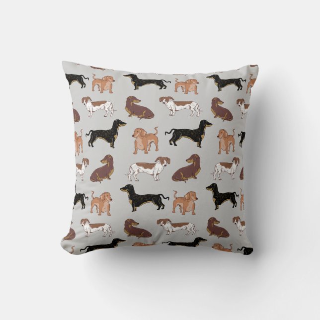 Dachshund dog pattern cushion (Front)