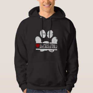 Dachshund Dog Paw Print Hoodie