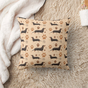 Dachshund Dog Paws Throw Pillow