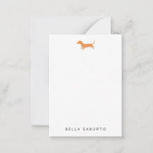 Dachshund Dog Personal Flat Note Card