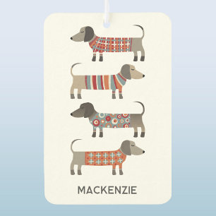Dachshund Dog Personalised Car Air Freshener