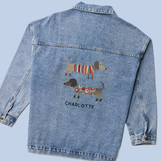 Dachshund Dog Personalised Denim Jacket