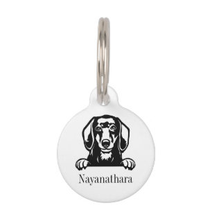 dachshund dog personalised name tag