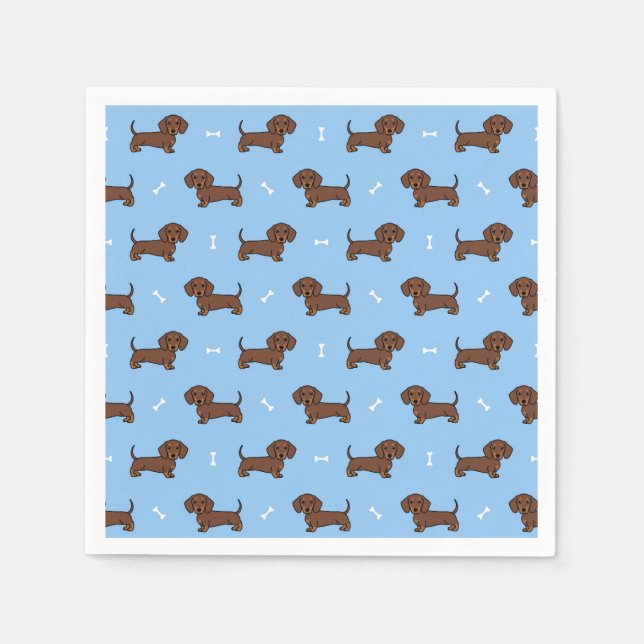 Dachshund Dog Pet Animal Birthday Party Napkin (Front)