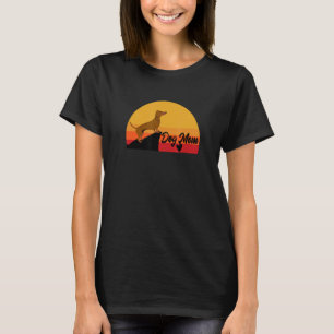 Dachshund Dog Pet Doxie Sausage Cute Sunset Mom T-Shirt