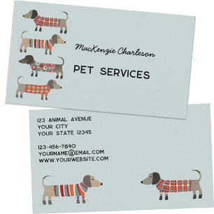 Dachshund Dog Pet Services Business Card