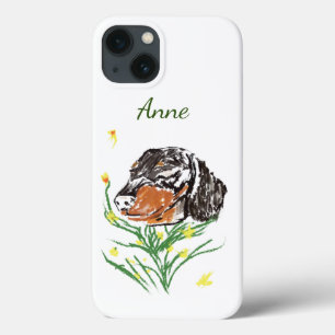 Dachshund Dog,Pets  Pattern, Spring Art iPhone 13 Case