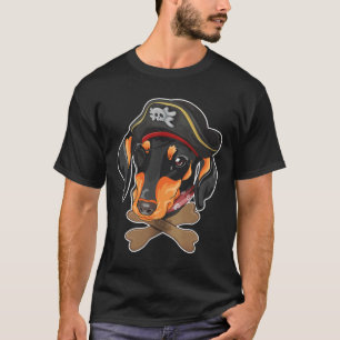 Dachshund Dog Pirate Funny Halloween Costume For M T-Shirt