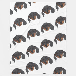 Dachshund dog Portrait Fleece Blanket