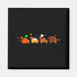 Dachshund Dog Pumpkin E Turkey Thanksgiving  Magnet