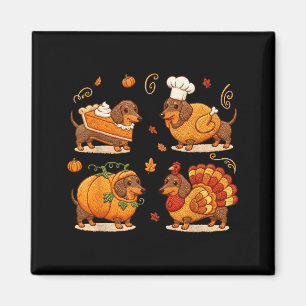 Dachshund Dog Pumpkin E Turkey Thanksgiving Men Wo Magnet